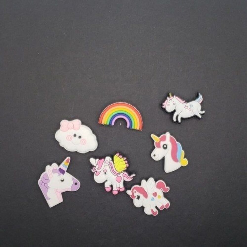 Unicorn and rainbow clog pins shoe charms